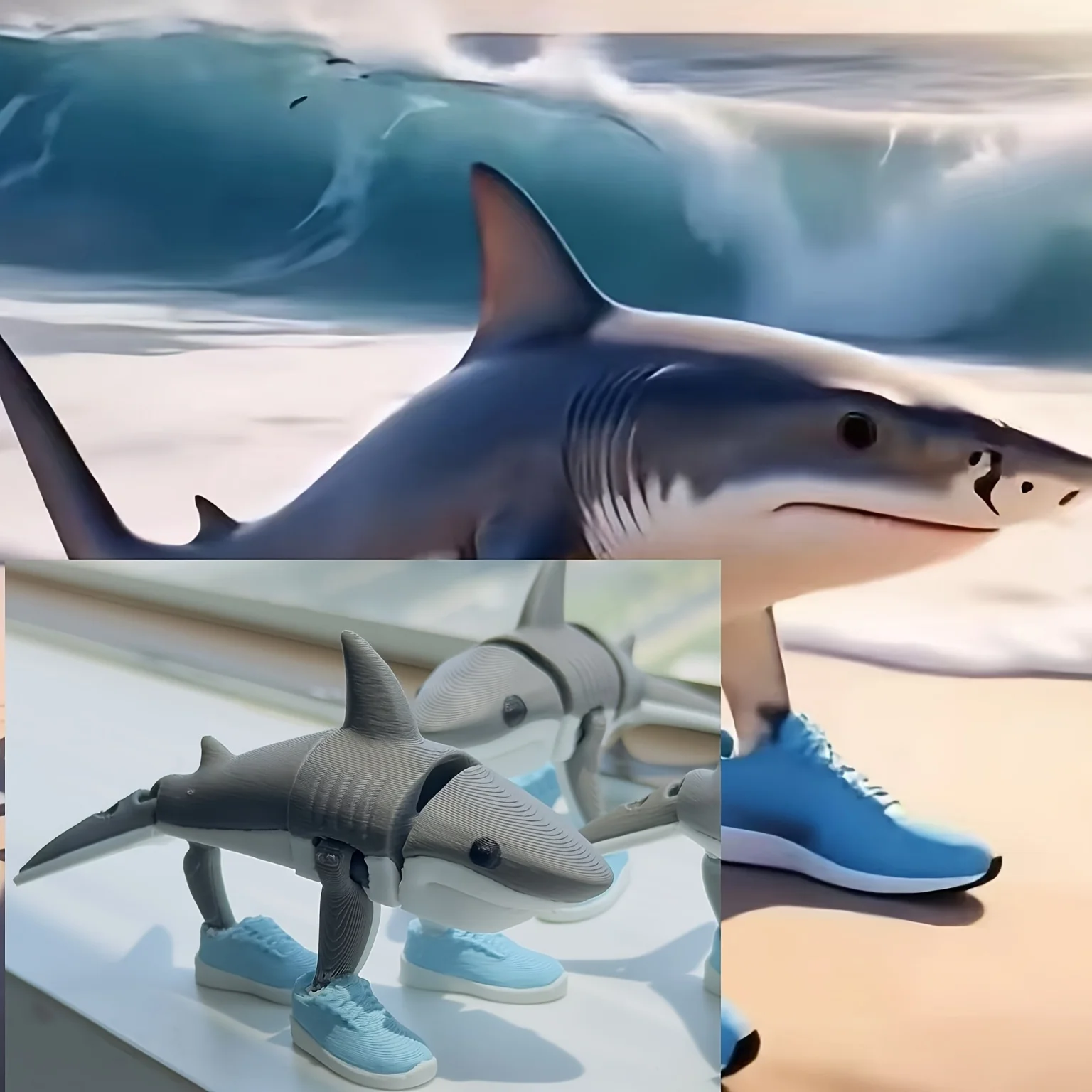 [زخرفة قرش تريلرو] زخرفة سطح المكتب الفنية التجريدية والمرح، مثالية لهدايا عيد الهالوين وديكور الغرفة الدائرية للعام