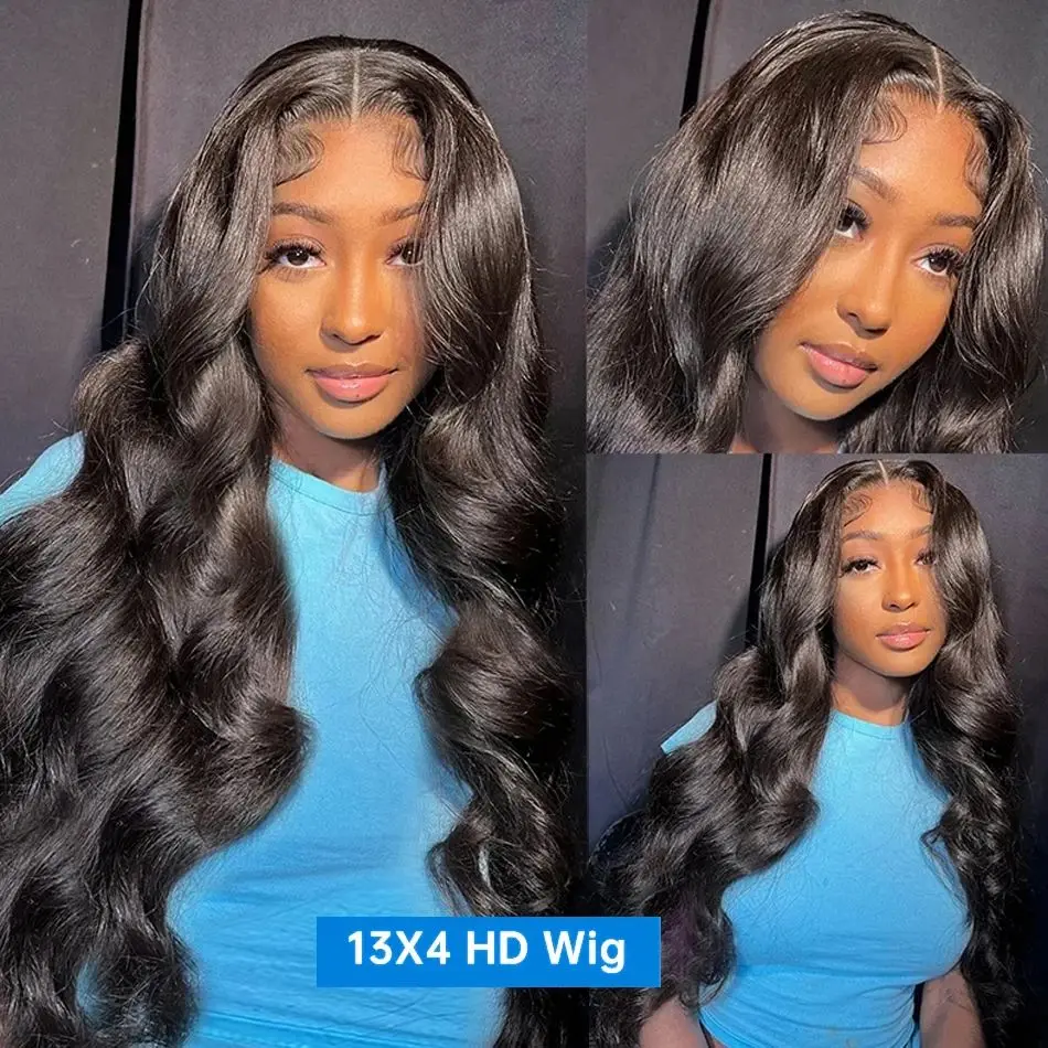 30 38 inches 13x6 Hd Lace Frontal Wig Body Wave 200 Density Human Hair Wig Loose Wave Lace Front Wig Preplucked For Black Women