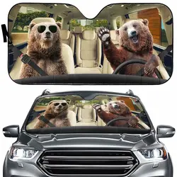 Car sunshade Funny Beer Front Window Sun Shade Bear Greets You Car Sun Shield Windshield Sun Reflector Car Seat Sunshade Auto