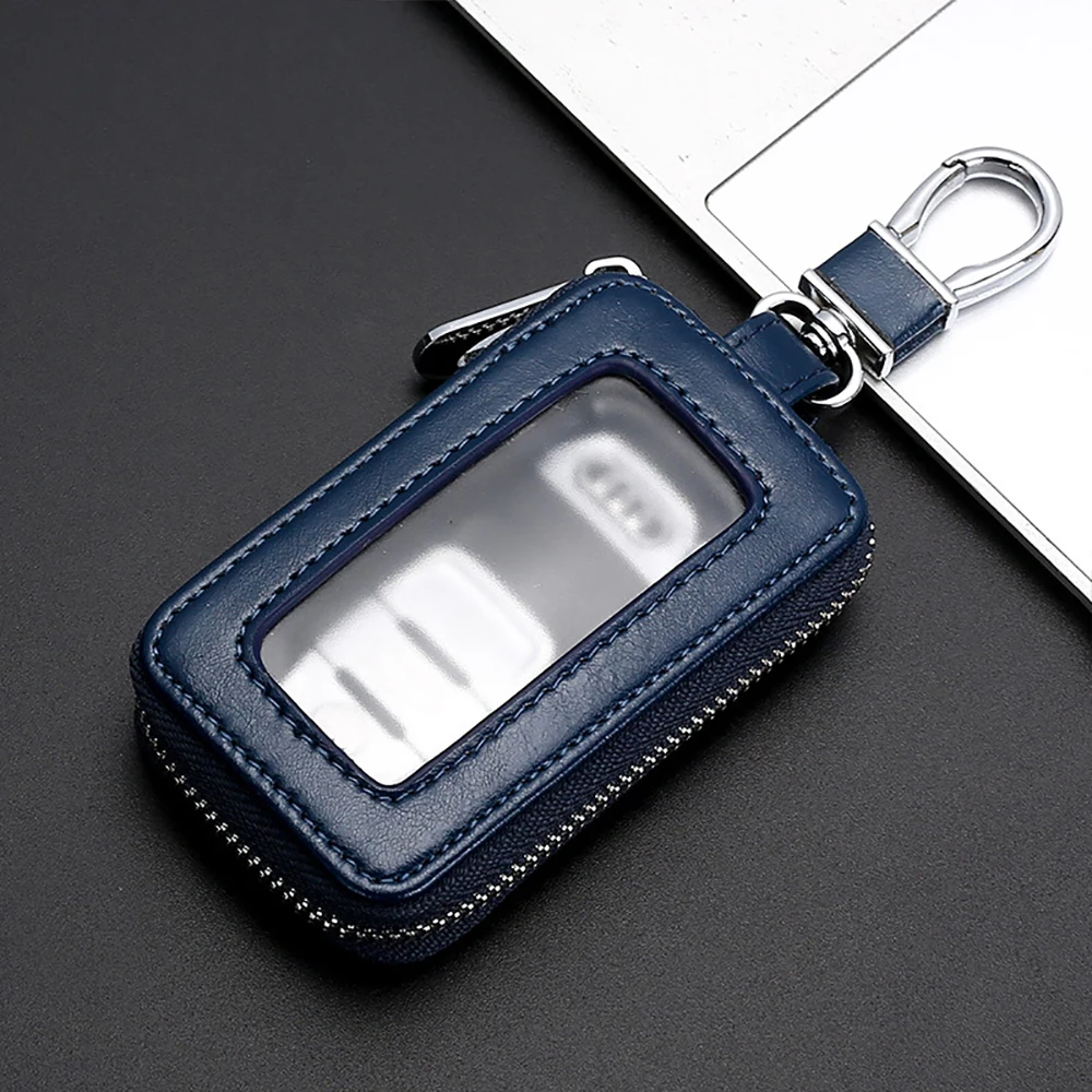 Visuelle Spiegel Fenster Auto Schlüssel Schutz Tasche Leder Schlüssel halter Mini Auto Schlüssel Tasche Fall Retro Schlüssel ring Brieftasche Reiß verschluss tasche – Detail 4