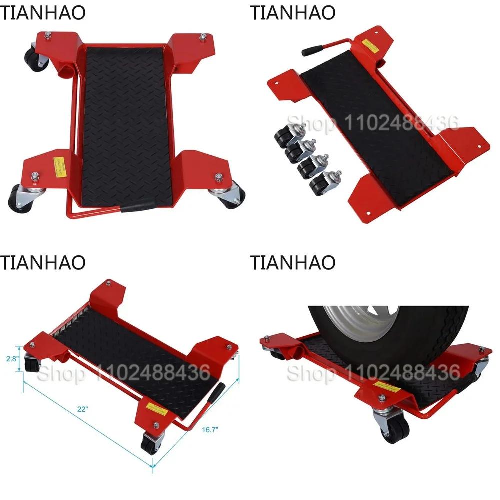 Moving Dolly Trolley Platform with 360 Degree Swivel Casters for Motorcycle Centre Stand Carrier Transport Trailer for