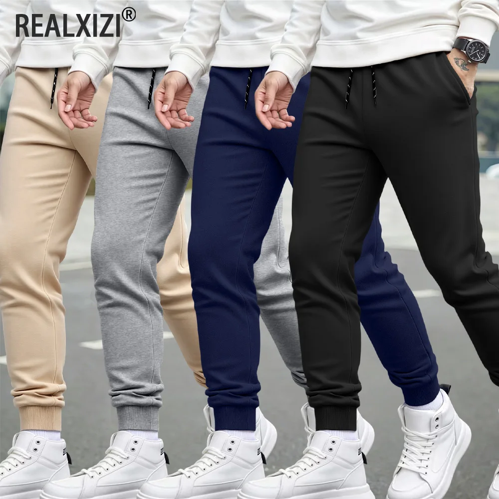 

Весенне-осенние мужские спортивные брюки, классические повседневные однотонные брюки для бега, тренировочные брюки для фитнеса, мужские спортивные штаны, спортивные костюмы