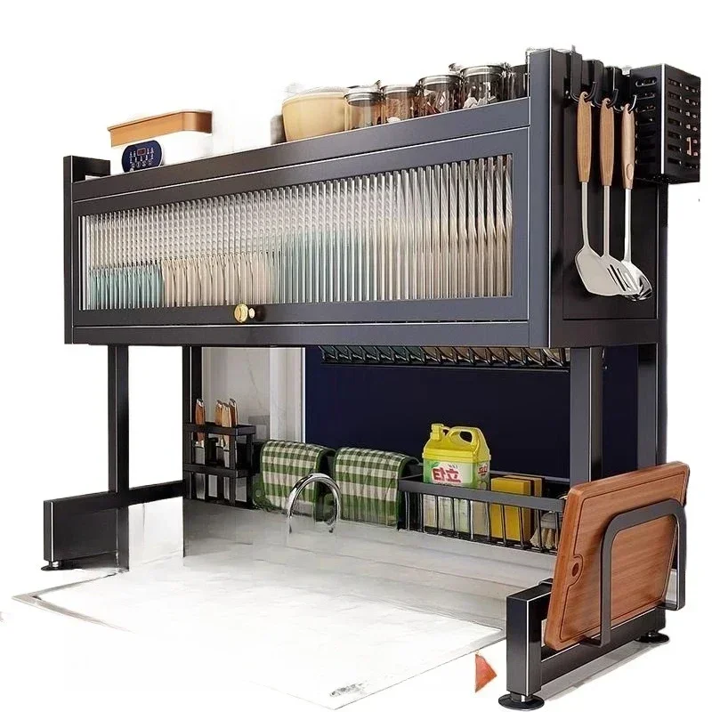 Kitchen sink shelves, dishwashing sinks, countertop storage, multifunctional storage shelves