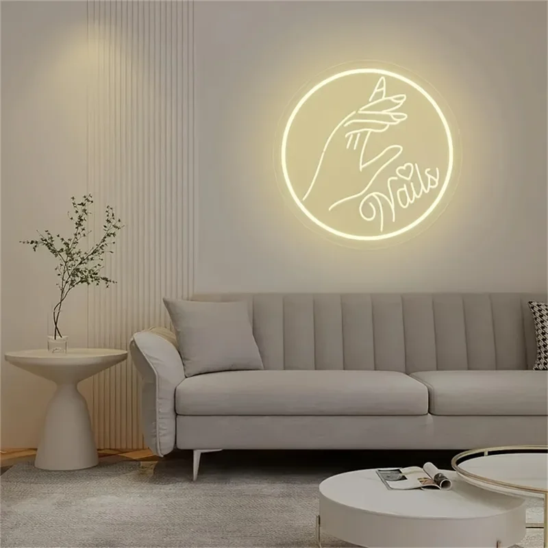 Neon Sign Nails Light USB Neon Night Light For Nail Shop Beauty Shop Studio Decorative Light Can Hang On Wall Business Signboard