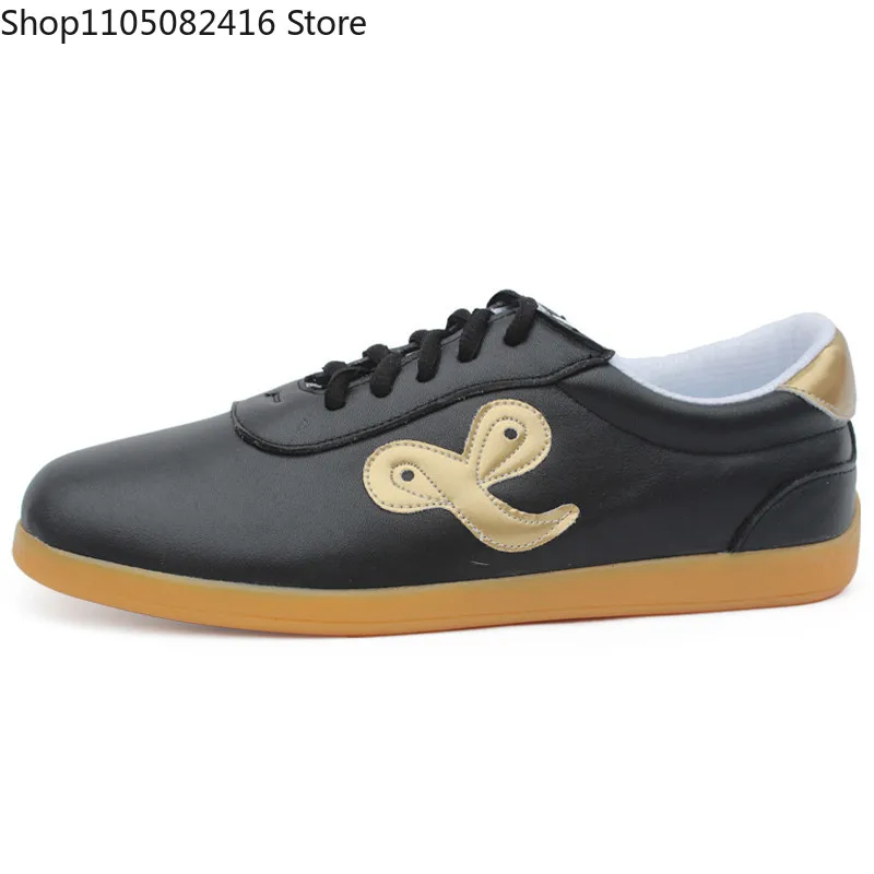 Unisex Tai Chi Shoes Martial Arts Shoes Cowhide Leather with Soft Rubber Sole Breathable Tai Chi  Shoes