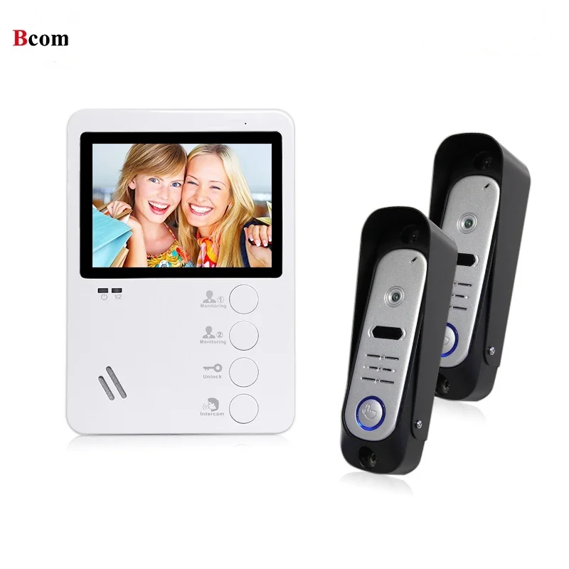 4 Wired Video Door Phone Intercom System for Office Villa Hotel or Apartment