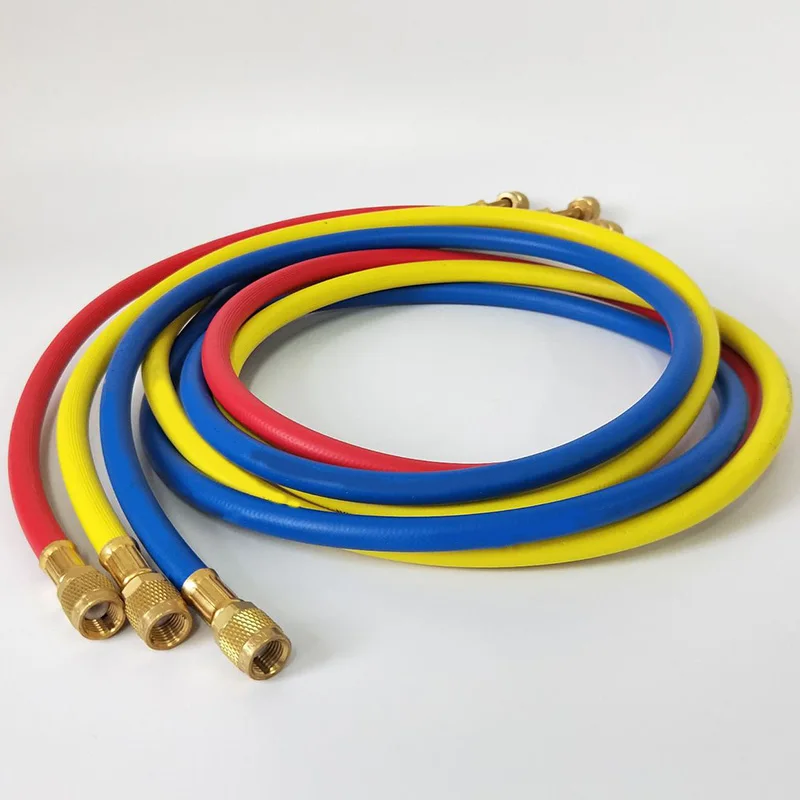 Mangueras de carga de refrigeración M04K 3 unids/set 1,5 M para R134A R410A R22 R12 R502 Testo 550 herramientas de aire acondicionado calibre múltiple