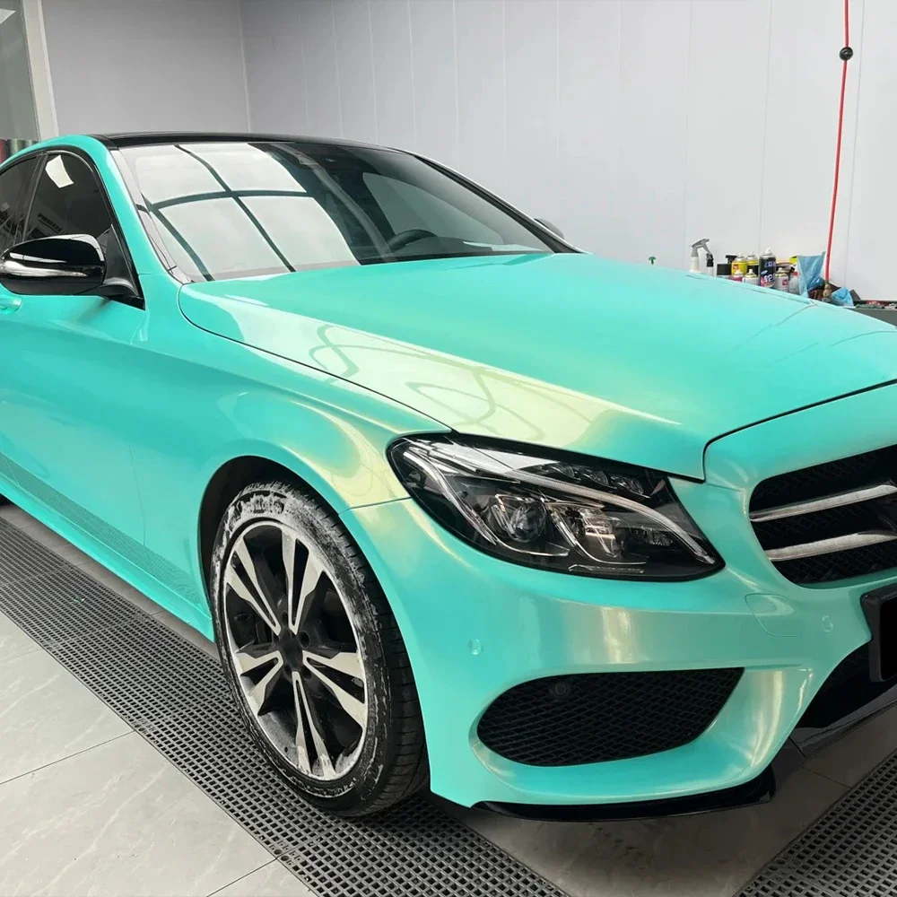 سيارة الفينيل التفاف ملصق سوبر ماجيك تيفاني لون تغيير فيلم دراجة نارية ملصق مائي ضبط السيارات أطقم متوفرة بأبعاد مختلفة