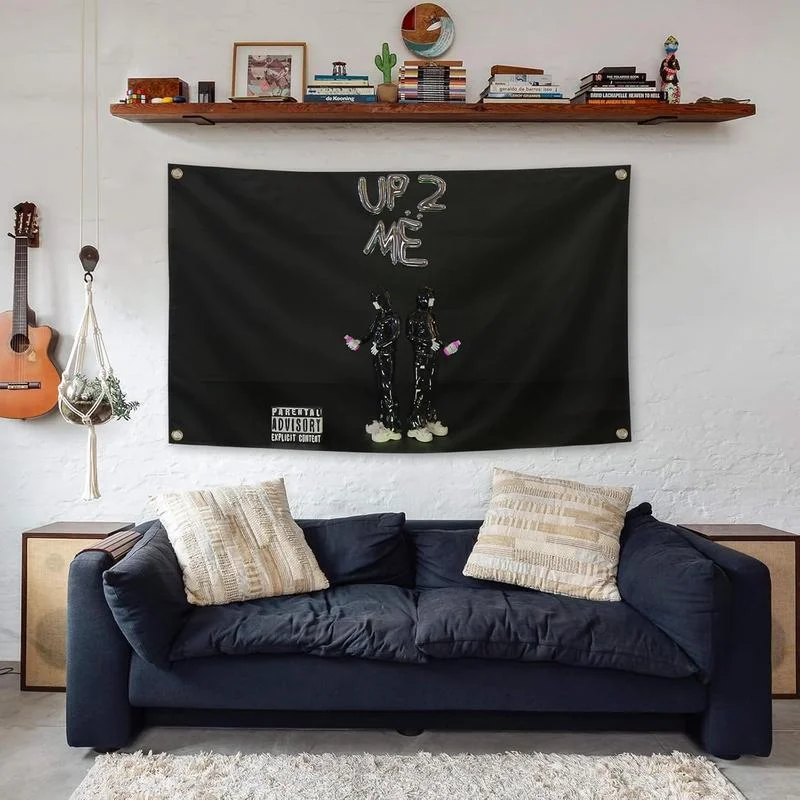 VIKAMA Yeat Rap Tapestry Album Cover Wall Hanging Black Hip Hop Aesthetic Tapestry Bedroom Living Room Dormitory Home Decor