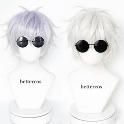 Gojo Satoru Cosplay Wigs Silver White Gojo Satoru Wig Heat Resistant Synthetic Hair Wigs