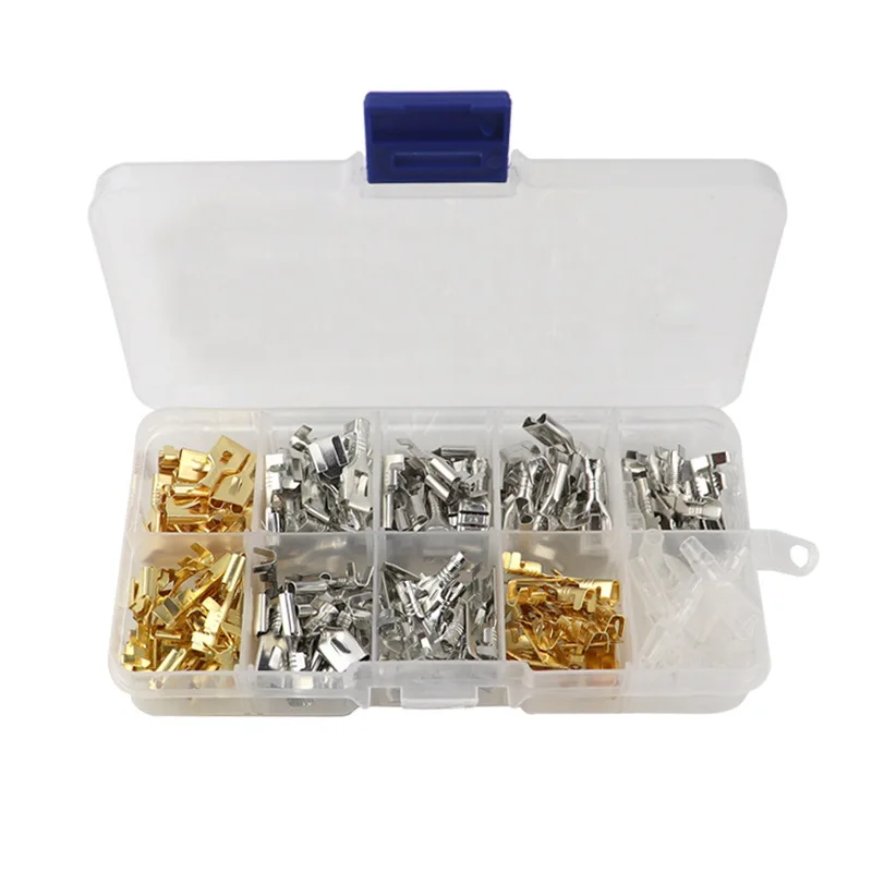 150pcs/box 6.3 series automobile male female connector tube terminal car wire Plugs copper terminal connector protecting bush