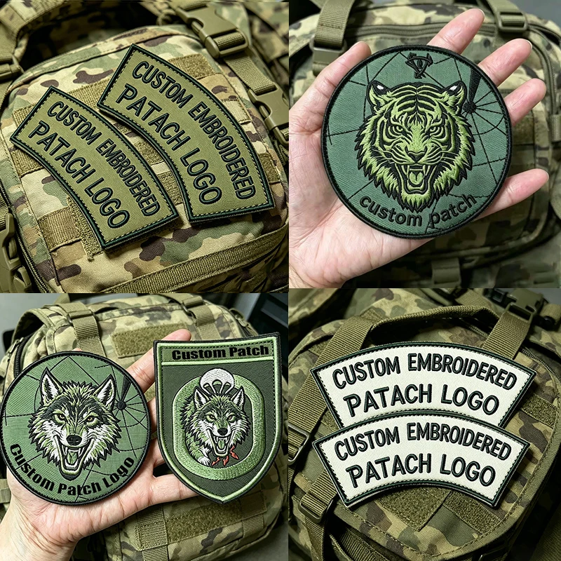 

Custom Embroidered Tactics Patch Chevrons Stripes Badge Armband Iron On Hook Loop Woven for Backpack Jacket Hat DIY Decoration