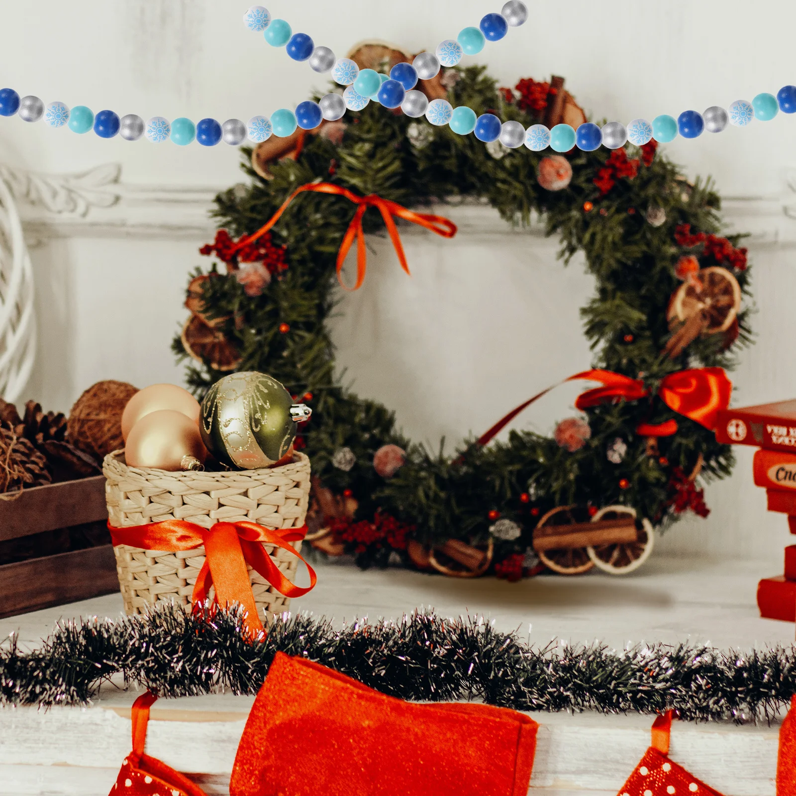 

1Set Christmas Wooden Beads Loose Bead for DIY Handiwork Wood Bead Creative Design Jewelry Making Beads Handicrafts