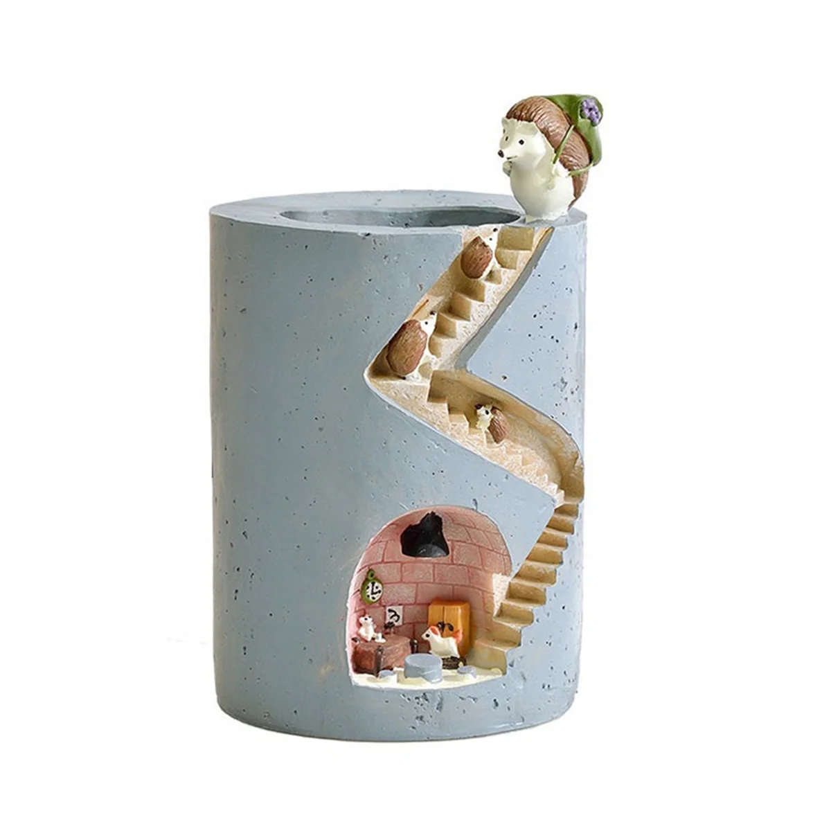 

Цветочный горшок из смолы для животных, органический контейнер для посадки воды, декоративный горшок с ежиком, настольное украшение