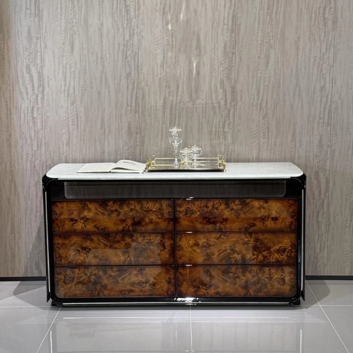 Painted dining side cabinet, Italian light luxury entrance cabinet, entry and door storage 3