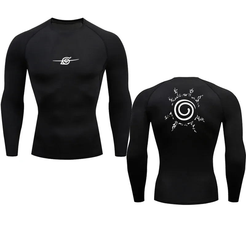 Camisas de compressão masculinas anime esporte secagem rápida ginásio tshirts fitness topos t verão outono masculino image 2