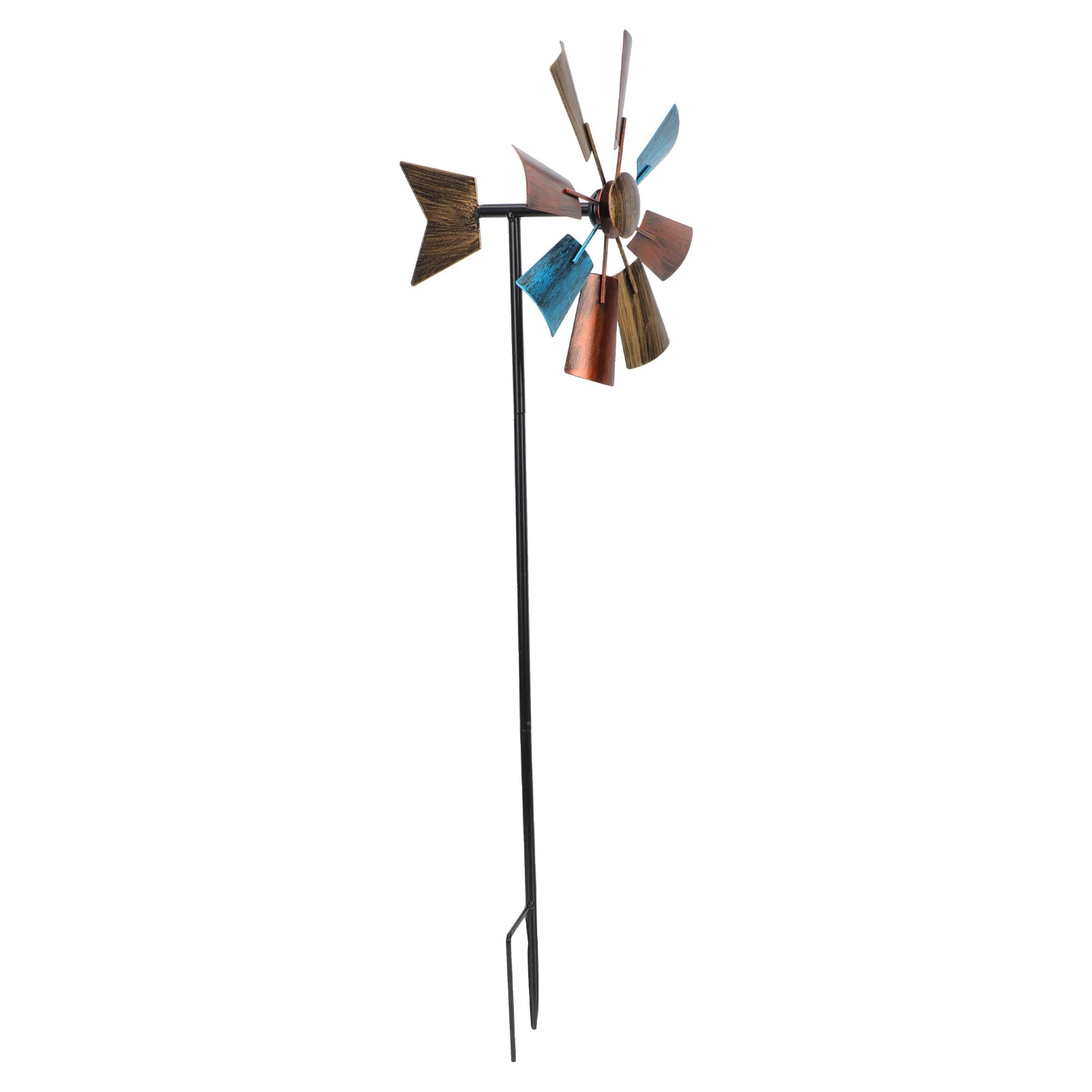 

1Pcs Iron Windmill Decoration Garden Yard Outdoor Scene Rotatable Windmill Ornament Landscape Inserting Decor Durable Funny