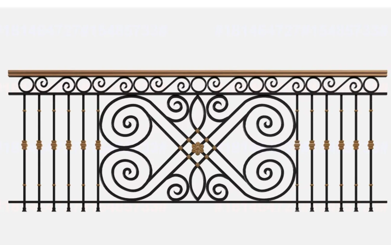 Outdoor Luxury Wrought Iron Railing Balcony