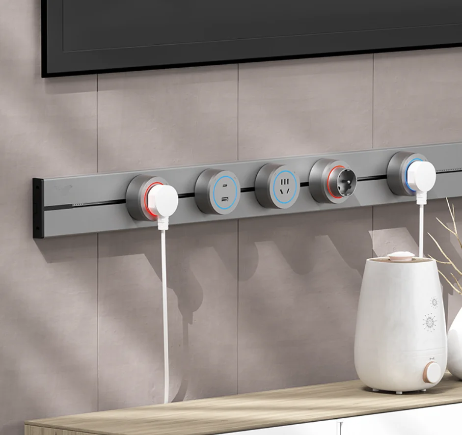 

Electrical Track Socket for EU/UK/Universal Wall Tabletop Socket Electric Track Plug Removable Power Socket Track Rail System