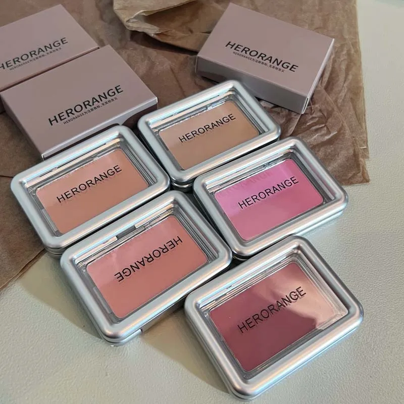 HERORANGE Atmospheric Single-color Blush Is Waterproof, Sweat-proof, Non-fading and Long-lasting. Five Colors Are Available.