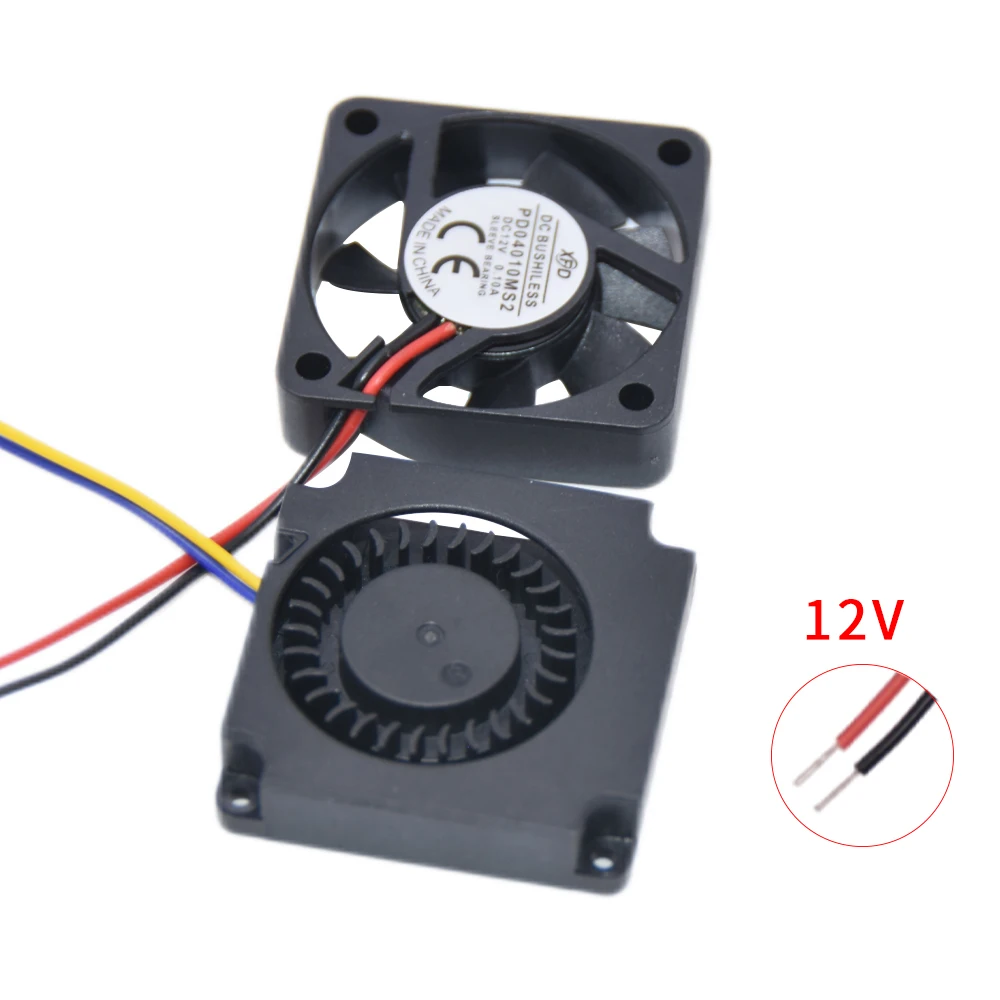 3d Druk 4010 3d Geschikt Voor Modellen Ender3 V2 Ender3/Ender3pro Cr10 Ventilator Die Een Dc 24V Zwarte Plastic Extruder Koelventilator