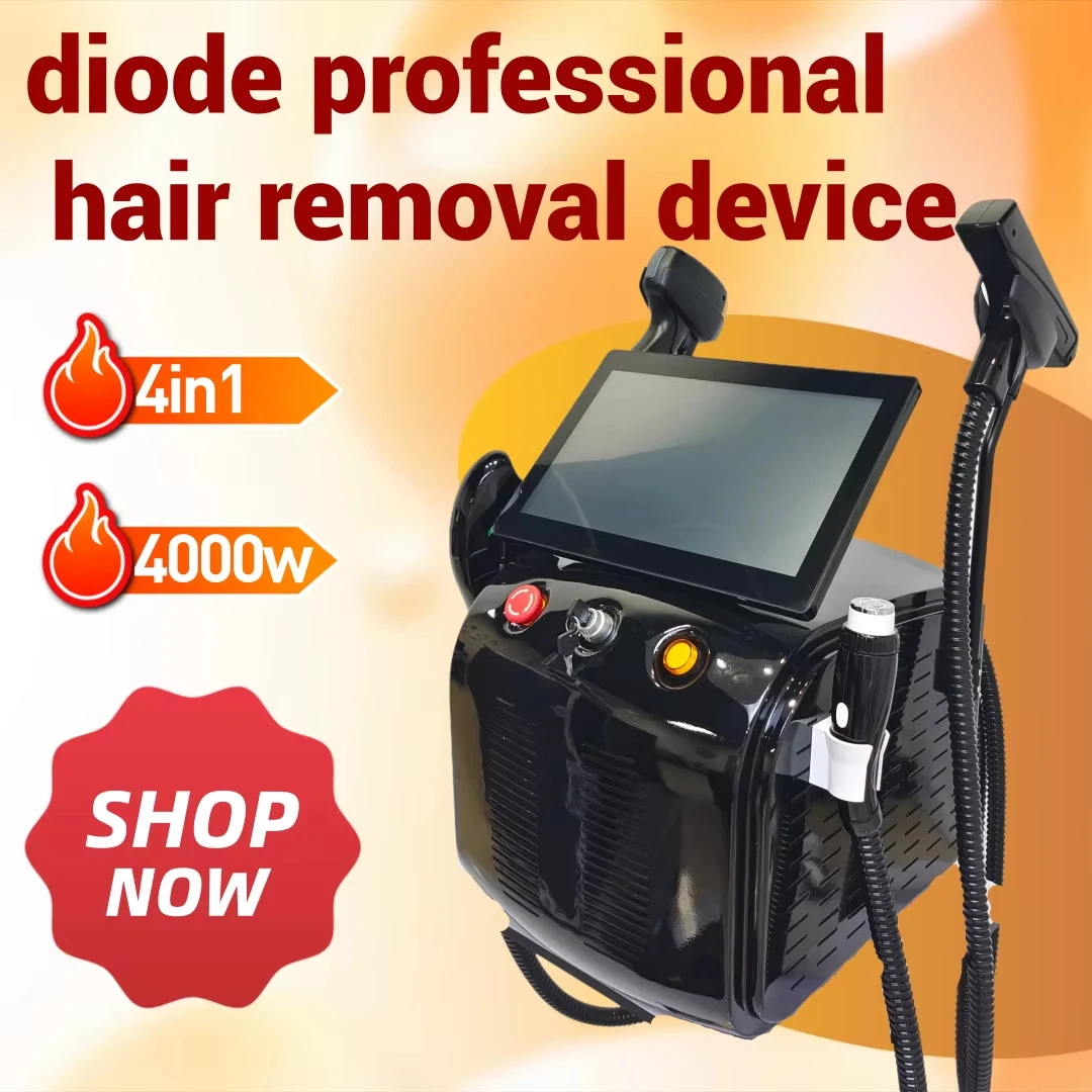 

4in1 4000w Soprano Titanium Ice Platinum Diode 755 808 1064nm 4 Wavelength Laser ND:YAG Machine Painless Hair Removal Machine