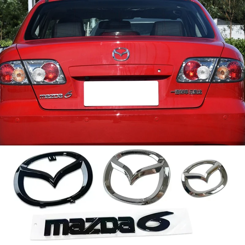 

Plastic Car Front Rear Trunk Badge Sticker Steering Wheel Emblem for Mazda 6 Mazda6 Auto Accessories