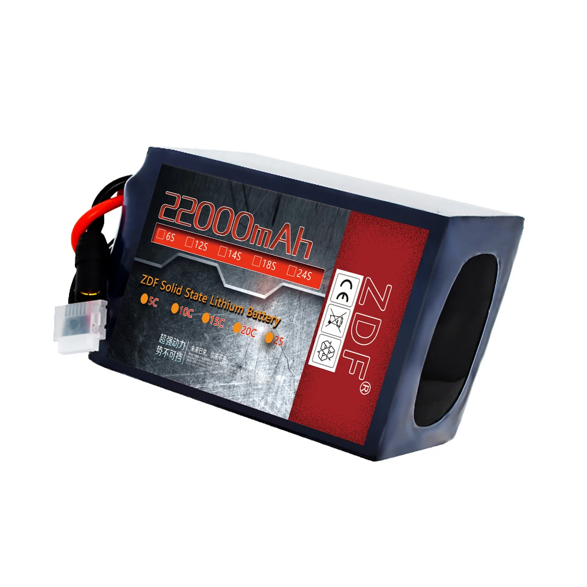 ZDF 6S 12S 14S 18S 22000mah 23.7V 47.4V 55.3V LIHV batteria al litio drone a bassa temperatura ad alto tasso di scaricatore a stato solido