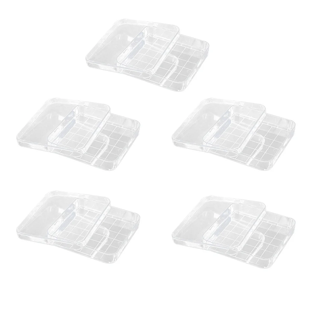 5Pcs Petri Dish Plastic Transparent Corrosion Resistant Laboratory Part for Scientific Research Culture Yeast Study