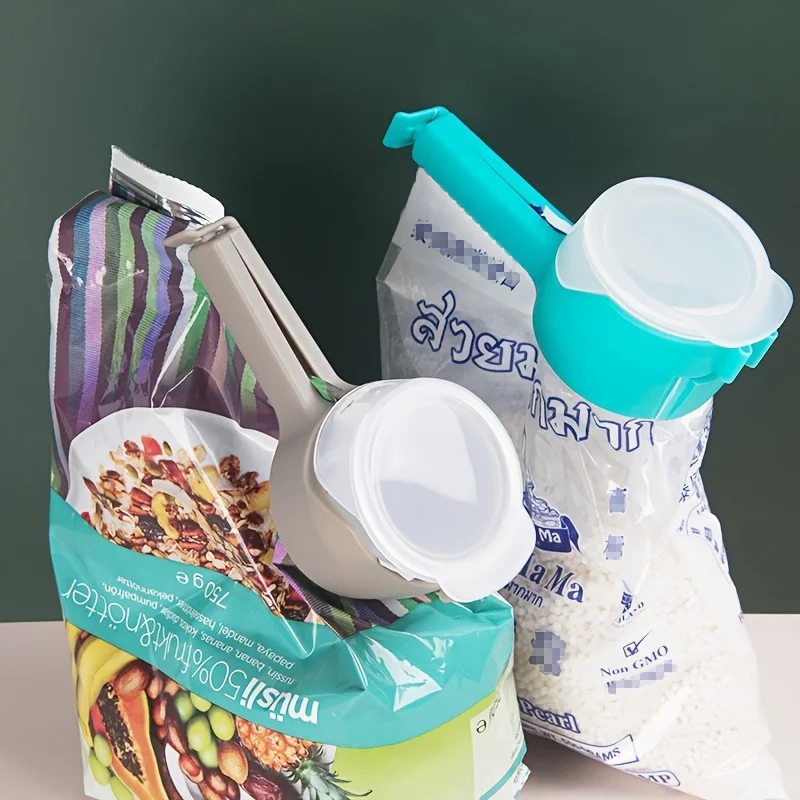 Herramientas de almacenamiento de cocina, Clips de bolsa para almacenamiento de alimentos, Clips de sellado con caños de vertido, Clips de bolsa de chips de cocina, Clip sellador de tapa de plástico
