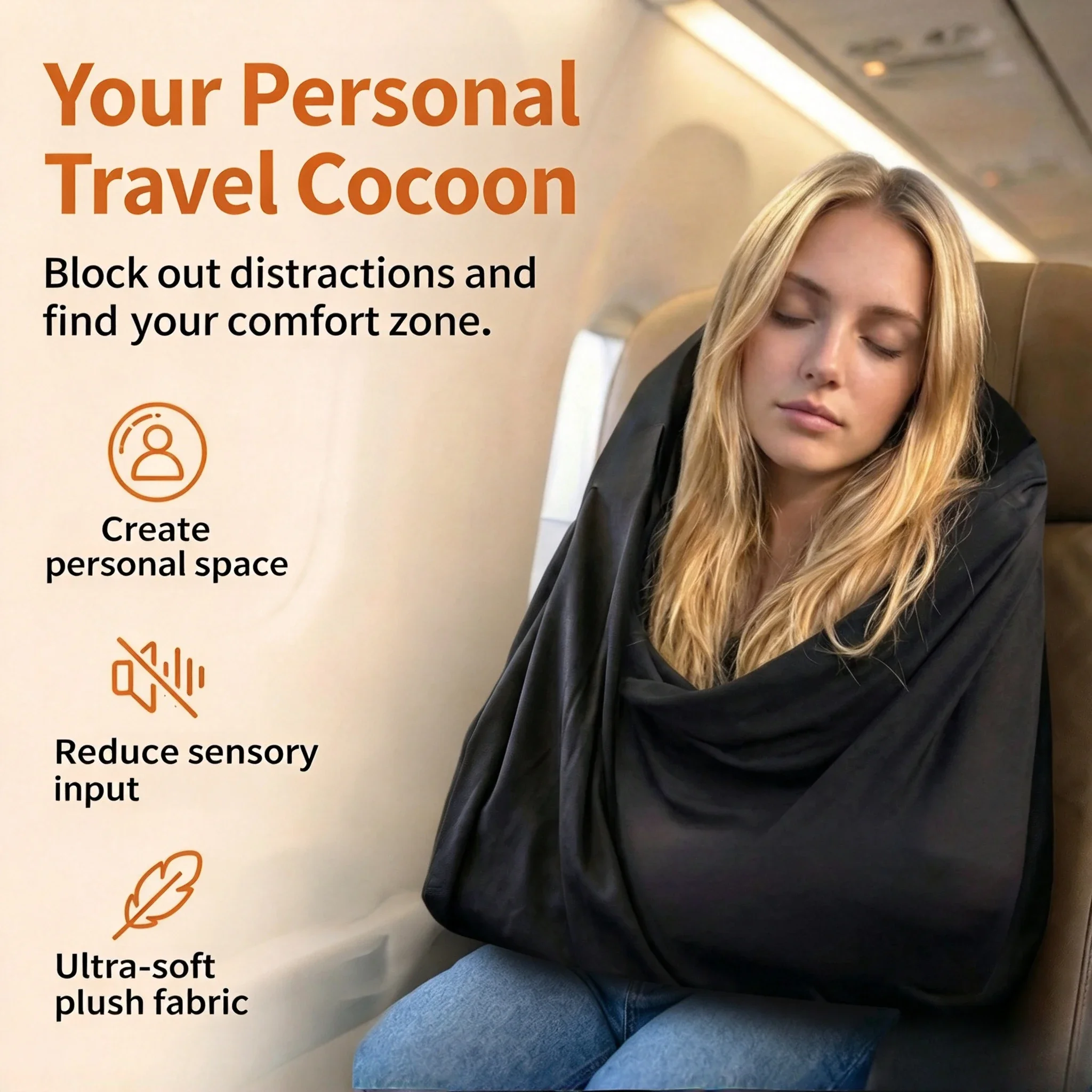 1pc Airplane Sleep Support System Plane Sleeping Accessories with Memory Foam Long Haul Flight Pillow Adjustable Travel Portable