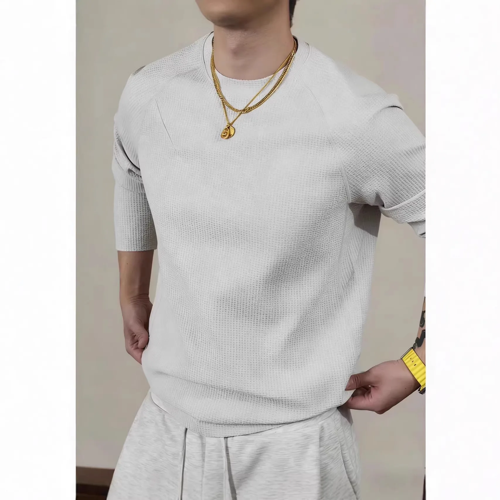 American Outdoor Sports Splicing Outdoor Long-sleeved Sweater Breathable, Quick-drying And Elastic