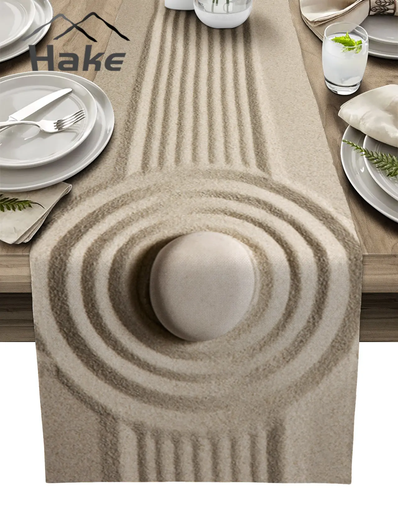 Zen Sand Stone Table Runner for Dining Table Wedding Decoration Tablecloth Home Party Decor Table Cover