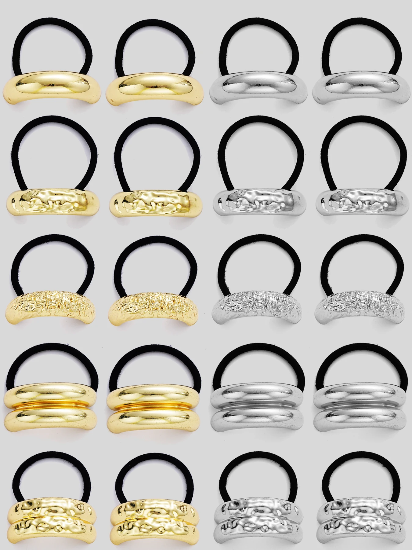New Metal Irregular Golden Color Hair Bands Elastic Hair Scrunchies Hair Rope Headbands Women Girls Hair Accessories Gifts 2025