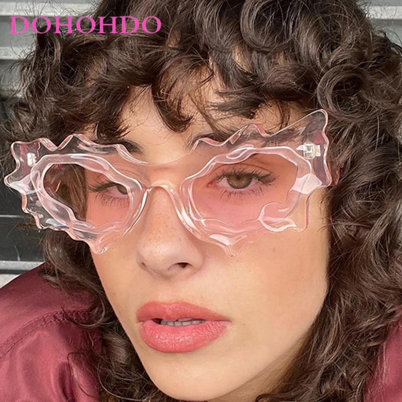 

DOHOHDO Fashion Y2K Punk Sunglasses Women Men Luxury Brand Trendy Irregular Cay Eye Sun Glasses Ladies Steampunk Eyewear Shades