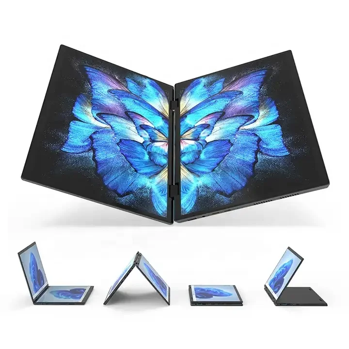 New Dual 14 Inch Full Size Double Display 2 in 1 Yoga N95 12th Gen Portable Business Computer Students Touch Screen Laptops