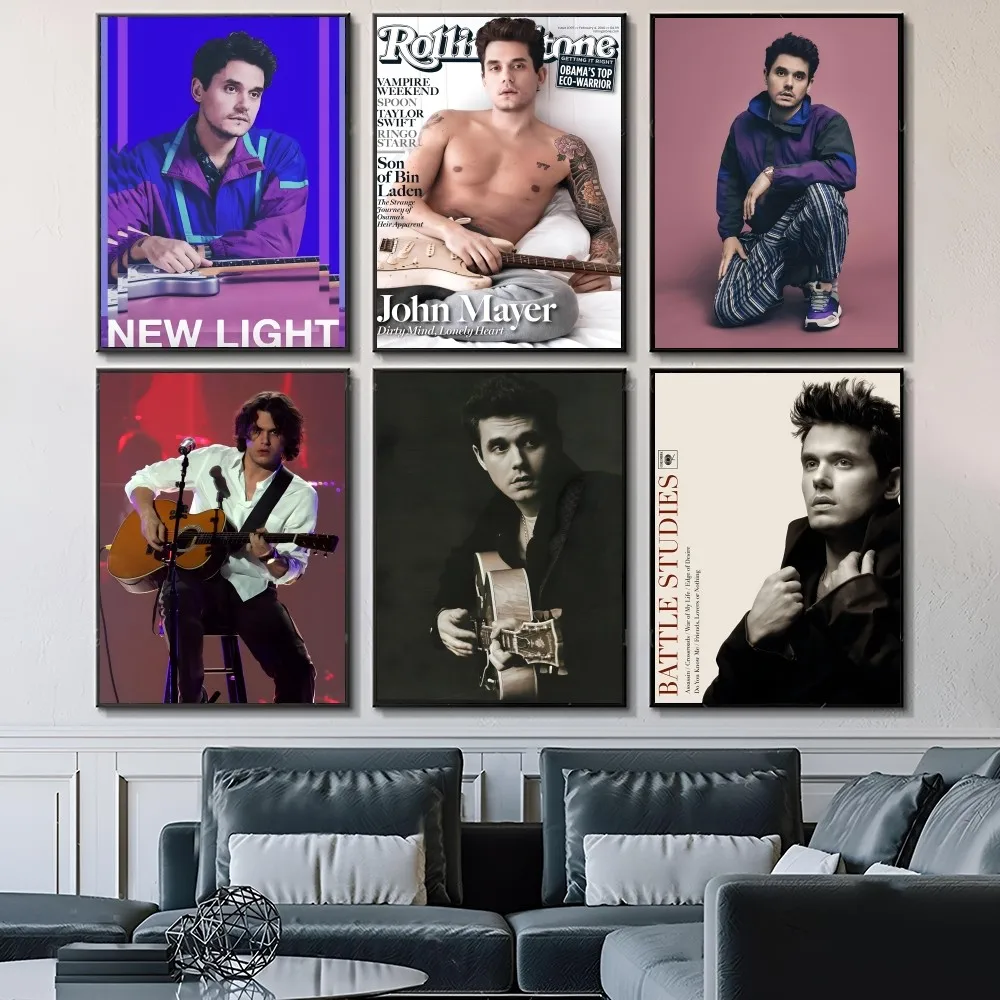 Hot A-John Mayer Singer Rock Music Poster Paper Print Home Living Room Bedroom Entrance Bar Cafe Art Painting Decoration