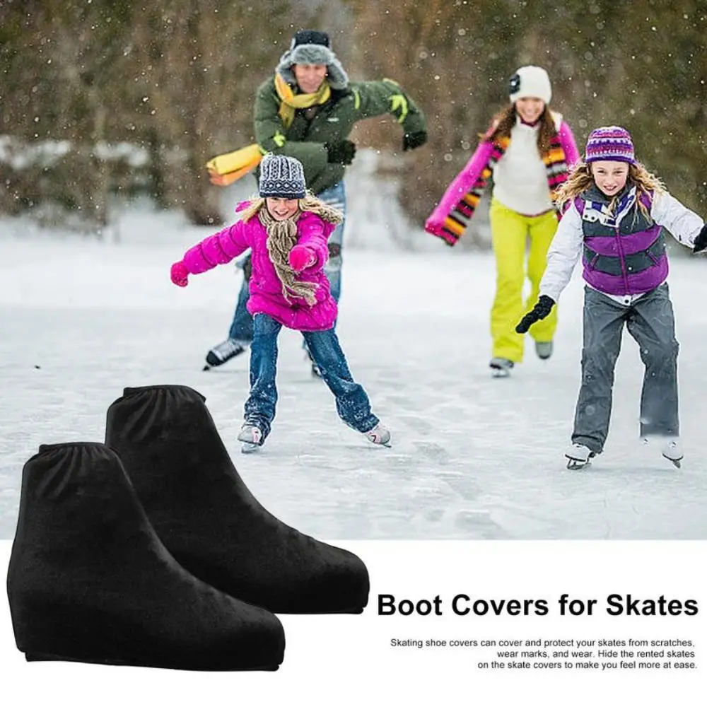 

Velvet Flannelette Skating Shoes Cover Anti Grinding Anti Dirty Figure Skating Boot Covers Elastic Ice Skate Boot Protector