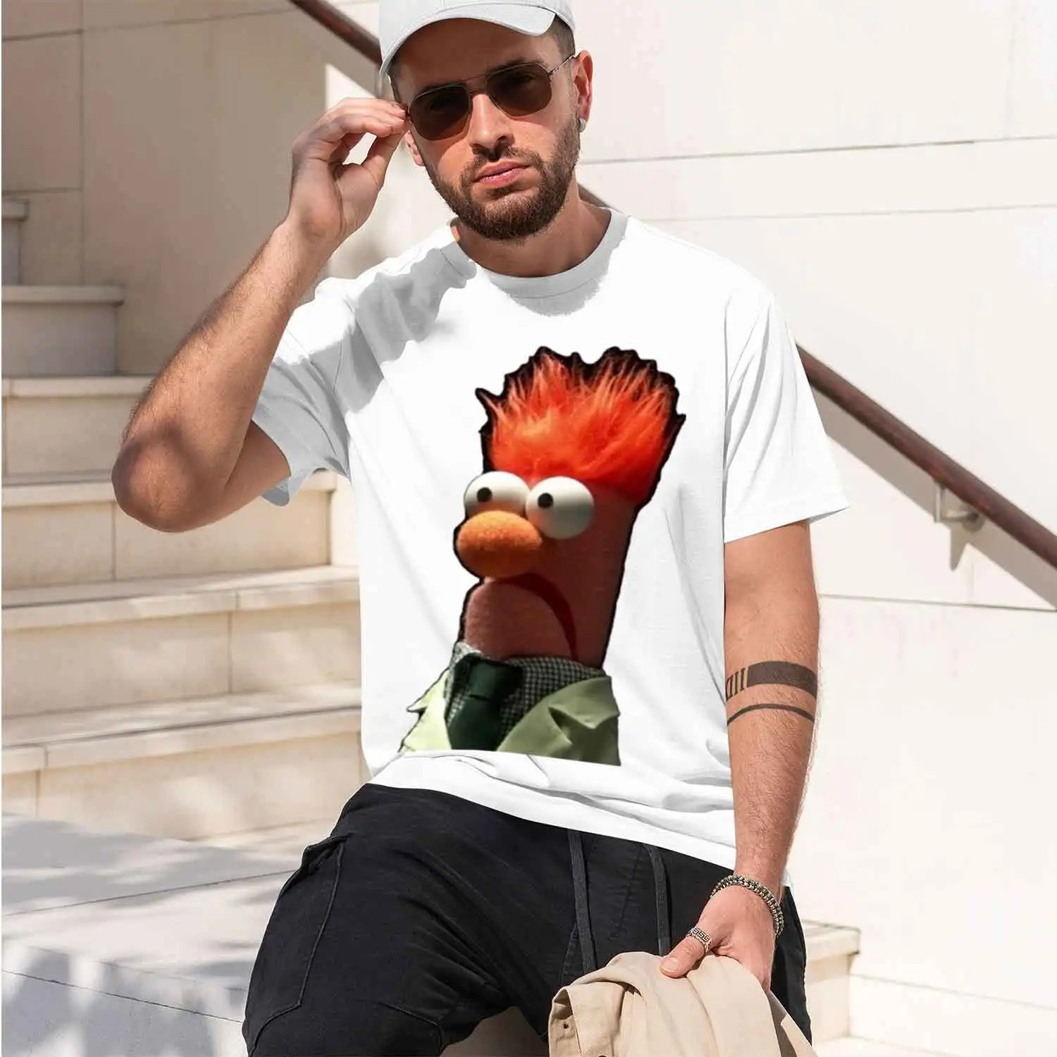 Beaker Meep Sticker 2026 New Model Men’s Short-sleeve crewneck T-Shirt Classic Casual Multiple Colors and Sizes for Daily Wear A