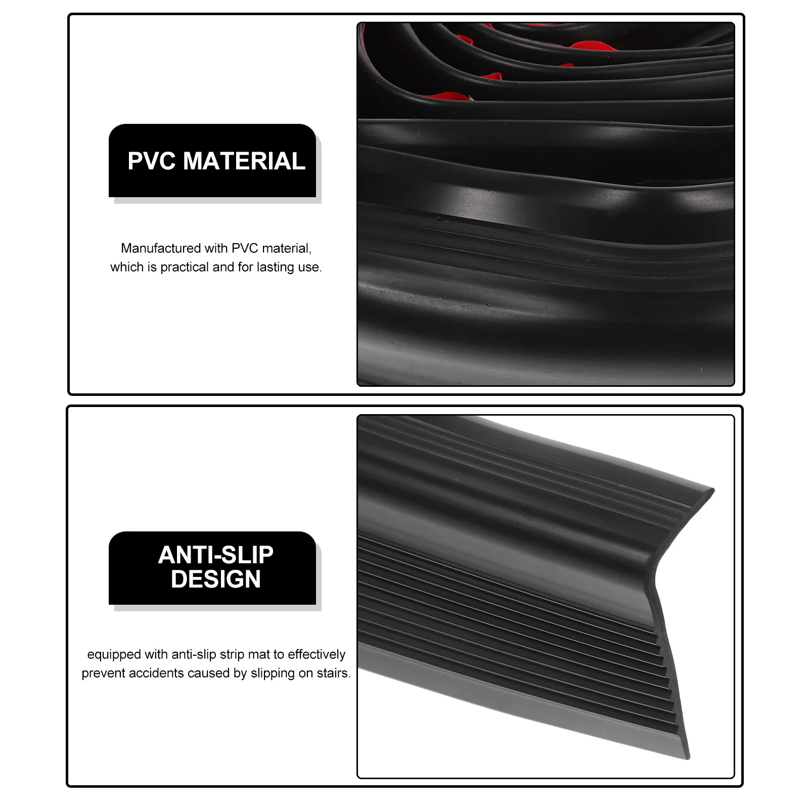 Estera antideslizante para escaleras, protectores de esquinas, cintas antideslizantes para exteriores, escalones de nariz, bordes de coche, embellecedor de Pvc