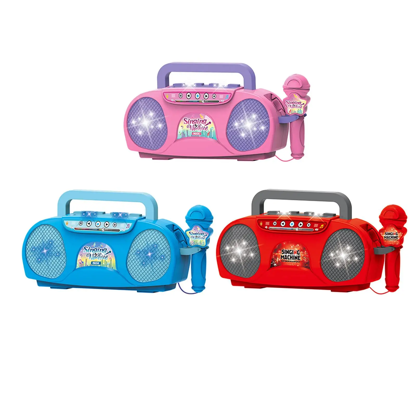 Kids Microphone Karaoke Machine Stereo Multipurpose Birthday Gifts Mini Speaker for Travel Preschool Picnic Outdoor Adults