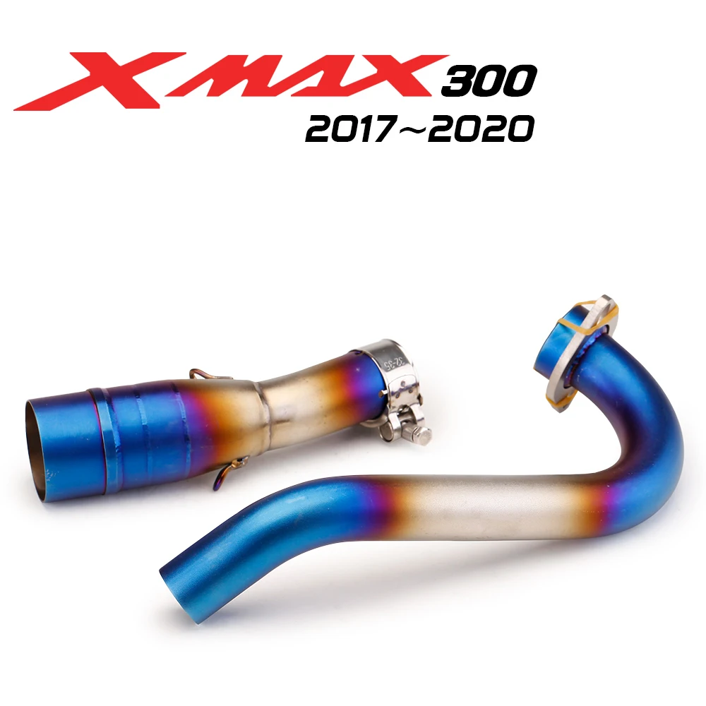 XMAX 300 Motorcycle Exhaust For Yamaha XMAX300 2017-2020 Stainless Steel Front Exhaust Muffler Escape Middle Link Pipe