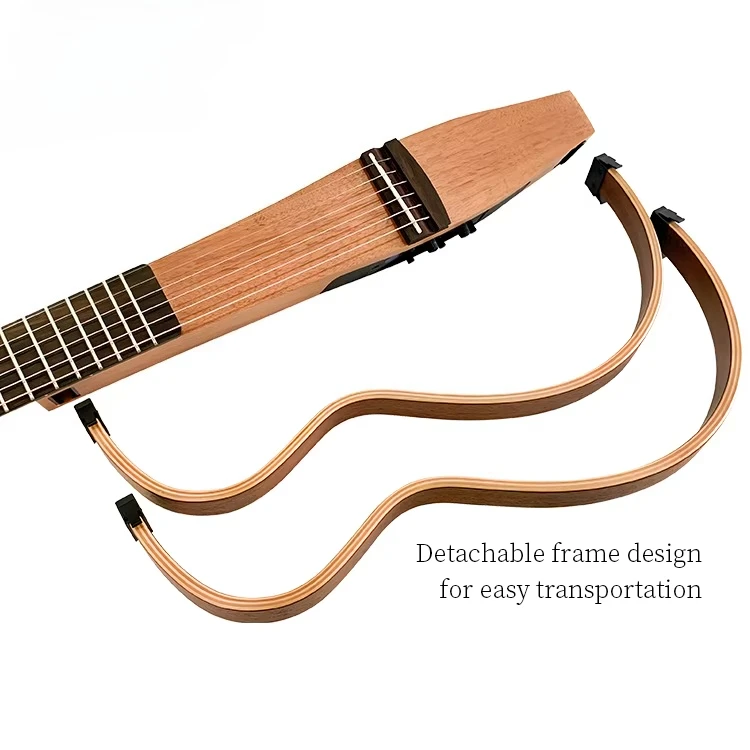 Wholesale Custom Logo Removable Frame 38 Inch Wooden Electric Guitar Silent Acoustic Guitars for Music Lover