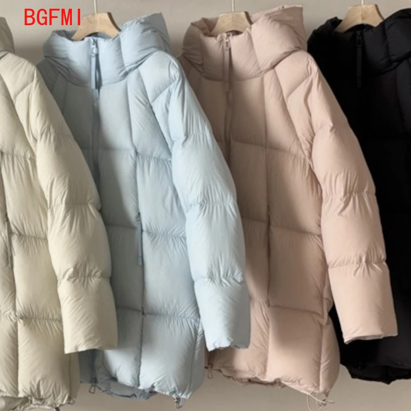 معطف شتوي جديد لعام 2025 للفتيات الكبيرات مبطن بالقطن سترات عصرية غير رسمية سميكة وردي وأزرق بلون سادة مع قلنسوة من القطن من 4 إلى 14 سنة #4