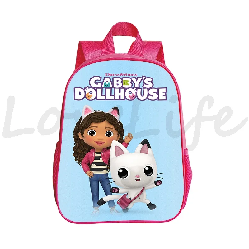 Rosa Gaby's Puppenhaus Rucksäcke Kinder Mädchen Schult aschen 12 Zoll Bücher tasche Kinder 3D Anime Cartoon Rucksack Mujer Geschenke Mochila