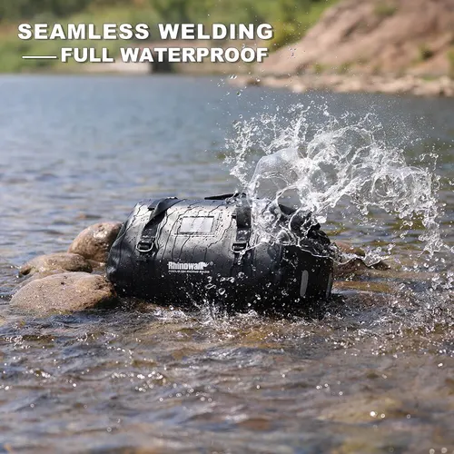 Imagen 2 del producto Bolsa de motocicleta Rhinowalk, bolsa de sillín trasera de PVC impermeable de 45L, equipaje seco duradero, bolsa para exteriores, accesorio para bolsa de asiento trasero de motocicleta