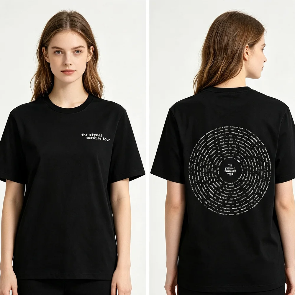 Eternal Sunshine Tour Swirl T-Shirt Ariana Grande High Quality Cotton Tees Sumemr Round Neck Short Sleeve Comfortable Clothing