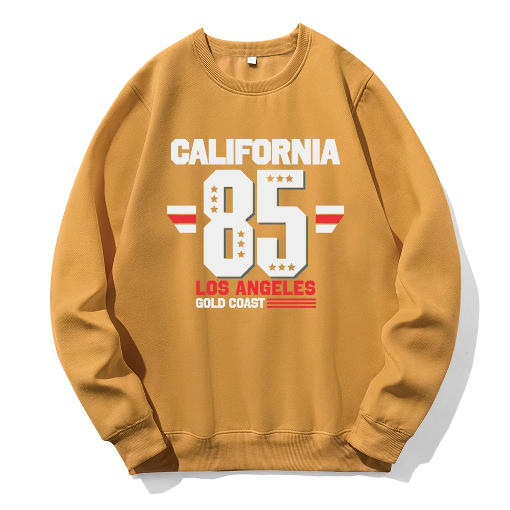 California 85 Los Angeles Gold Coast Print Man Hoodies Breathable Loose Hoodie Graphic Funny Pullover Sports Street Sweatshirts