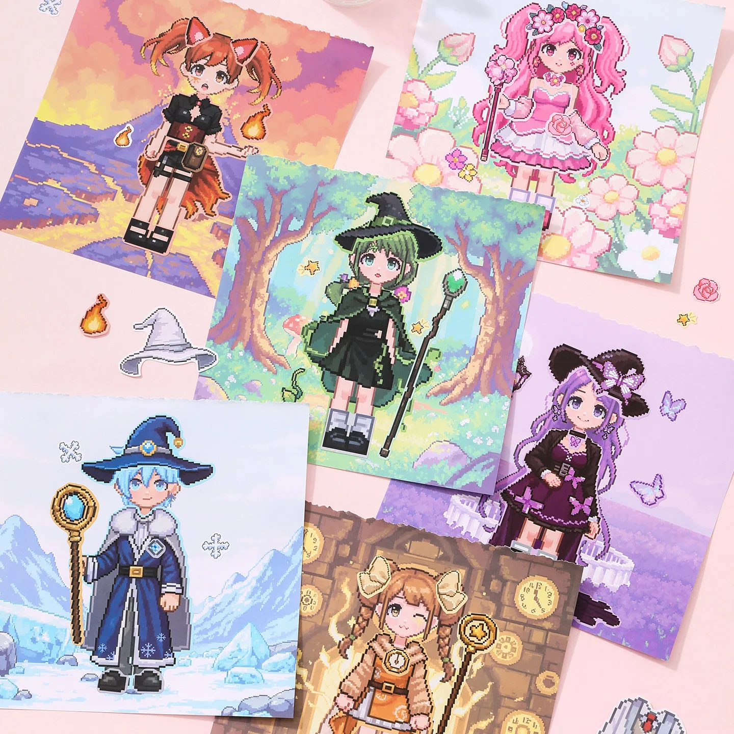 

12in1 Pixel Wardrobe Series Kawaii Cartoon Girl Dress Up Game Sticker Book Handmade DIY Scrapbooking Fun Stickers
