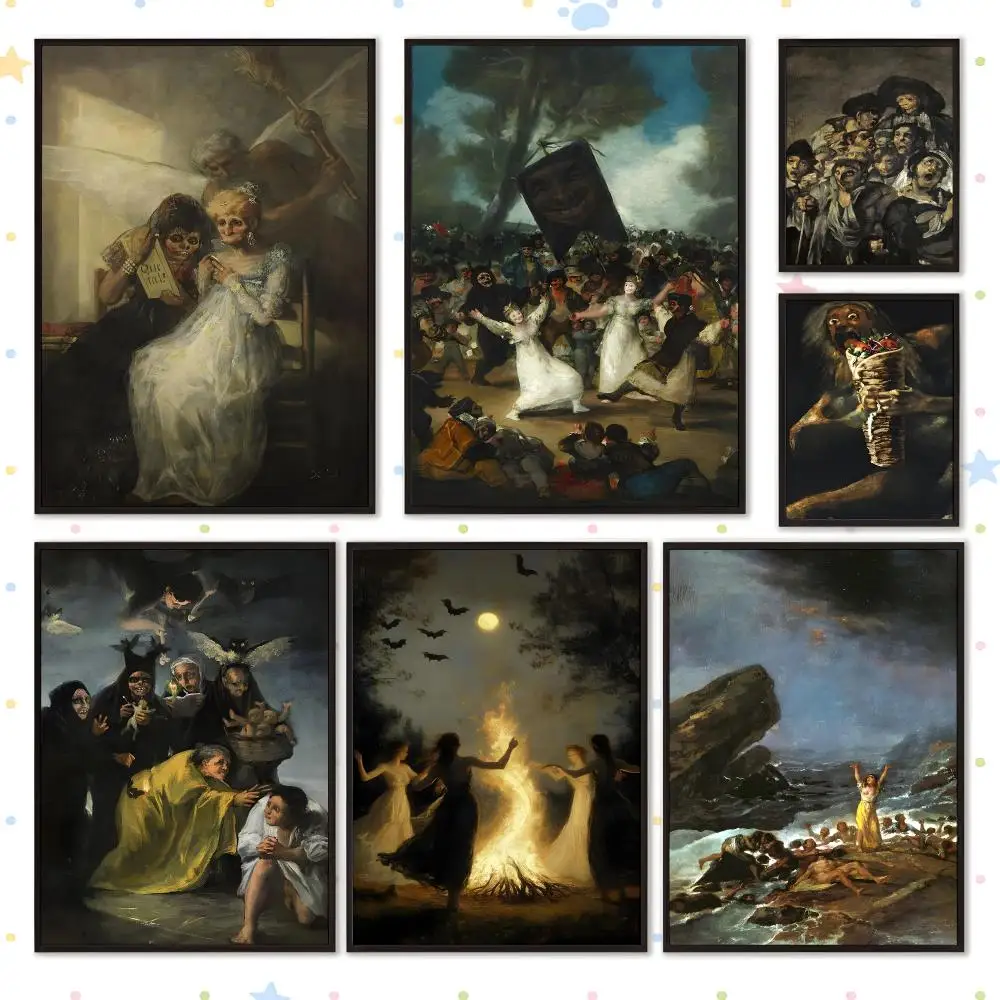 Art Design Modern Francisco De Goya Poster HD Waterproof PP Self Adhesive Aesthetic Bedroom Dorm Gaming Room Home Decor Gift